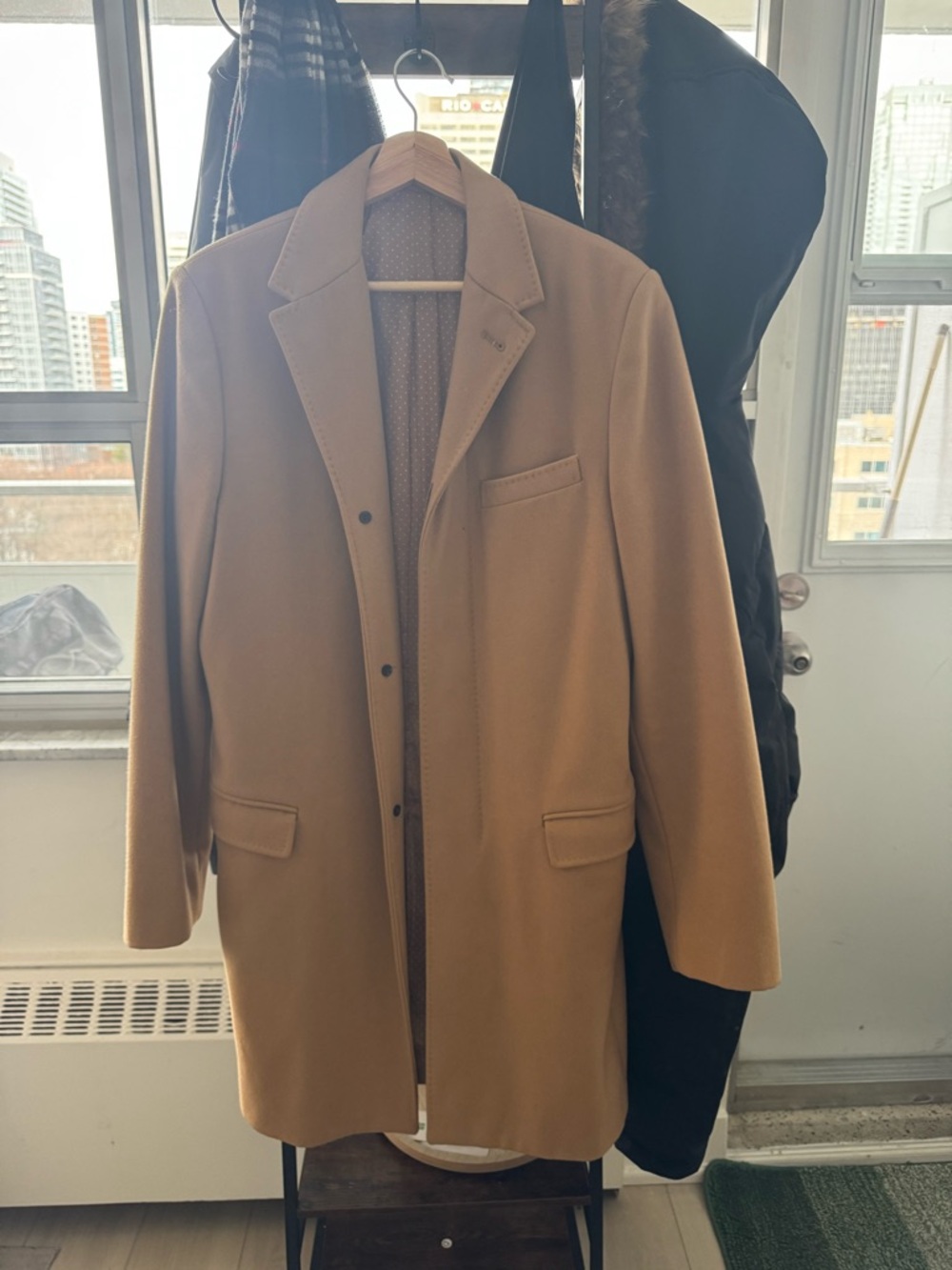 [SOLD] Club Monaco Camel Overcoat Pea Coat